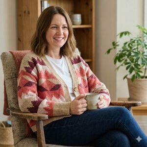 C&C California Women’s Southwestern Pattern Button-Front Cardigan – Size Medium